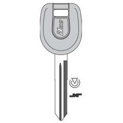 Kaba Ilco MIT9-PT NP | Vehicle Key Blank, Transponder Key, Brass, Nickel Plated, For Mitsubishi