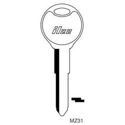 Kaba Ilco MZ31 NP A05 | Vehicle Key Blank, Brass, Nickel Plated, 5 Price Group, For Mazda