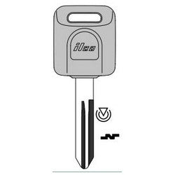 Kaba Ilco NI01T NS | Vehicle Key Blank, Transponder Key, Natural Nickel Silver, For Nissan