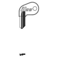 Kaba Ilco OM10 NP A08 | Vehicle Key Blank, Brass, Nickel Plated, 8 Price Group, For Evinrude Motor, Johnston Motor, OMC