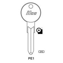 Kaba Ilco PE1 NP A20 | Vehicle Key Blank, Brass, Nickel Plated, 20 Price Group, For BMW