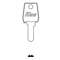 Kaba Ilco PU4 NP A14 | Cylinder Lock Key Blank, Brass, Nickel Plated, 14 Price Group, For Pundra