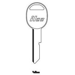 Kaba Ilco S1098H NP A02 | Vehicle Key Blank, Secondary, Brass, Nickel Plated, 2 Price Group, For General Motors