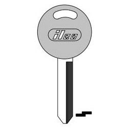 Kaba Ilco S1186TS-P NP A13 | Vehicle Key Blank, Secondary, Plastic Head, Natural Brass, 9 Price Group, For Ford