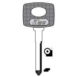 Kaba Ilco S50HF-P NP A21 | Vehicle Key Blank, High Security, Plastic Head, Special Key Machine, Brass, Nickel Plated, 21 Price Group