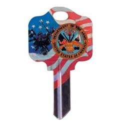 Kaba Ilco SC1-ARMY A43 | Decorative Key Blank, Personali-Keys, Schlage/Baldwin, Army Logo, Small Bow, Big Impact, SC1 Keyway, 43 Price Group