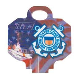 Kaba Ilco KW-COAST GUARD A43 | Decorative Key Blank, Personali-Keys, Kwikset/Titan, Coast Guard Logo, Small Bow, Big Impact, KW Keyway