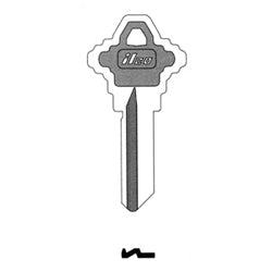 Kaba Ilco SC1-PC-RED NP A09 | Cylinder Lock Key Blank, Red Plastic Head, Natural Brass, 9 Price Group, For Schlage