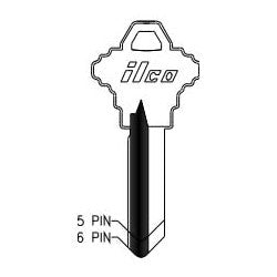 Kaba Ilco SC10-BR BR A34 | Cylinder Lock Key Blank, Natural Brass, 34 Price Group, For Schlage