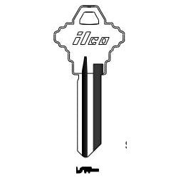 Kaba Ilco SC1345 NS A55 | Cylinder Lock Key Blank, 6-Pin, Natural Nickel Silver, 15 Price Group, For Schlage