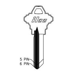 Kaba Ilco SC8-BR BR A34 | Cylinder Lock Key Blank, Natural Brass, 34 Price Group, For Schlage