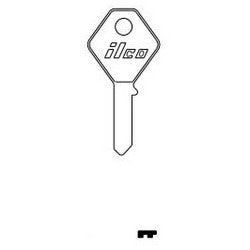 Kaba Ilco SR2 NP A16 | Vehicle Key Blank, Brass, Nickel Plated, 16 Price Group, For Rootes Group