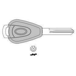Kaba Ilco SUB4-PT NS | Vehicle Key Blank, Transponder Key, Brass, Nickel Plated, For Subaru