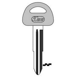 Kaba Ilco SUZ15-P NP A10 | Vehicle Key Blank, Plastic Head, Brass, Nickel Plated, 10 Price Group, For Suzuki Automobile