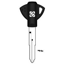 Kaba Ilco SZ17R-GTS NP A71 | Key Shell, Look-Alike, With GTI Transponder, Brass, Nickel Plated, For Suzuki Motorcycle