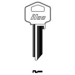Kaba Ilco TE3 NP A04 | Cylinder Lock Key Blank, Brass, Nickel Plated, 4 Price Group, For Harloc
