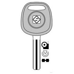 Kaba Ilco TOY48BT4 BR | Vehicle Key Blank, Transponder Key, Special Key Machine, Natural Brass, For Lexus/Toyota