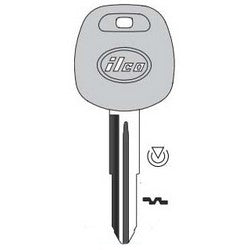 Kaba Ilco TOY57-PT NP | Vehicle Key Blank, Transponder Key, Brass, Nickel Plated, For Toyota