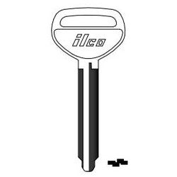 Kaba Ilco TR50 NP A12 | Vehicle Key Blank, Brass, Nickel Plated, 12 Price Group, For Toyota