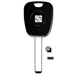Kaba Ilco VA2-GTS NS A76 | Vehicle Key Shell, Look-Alike, Special Key Machine, Brass, Nickel Plated, With GTI Transponder, For Smart