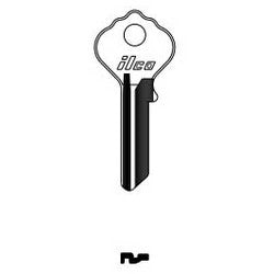 Kaba Ilco X1054JA NP A15 | Cylinder Lock Key Blank, Brass, Nickel Plated, 15 Price Group, For Ilco
