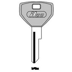 Kaba Ilco Y153-P NP A09 | Vehicle Key Blank, Plastic Head, Double-Sided, Brass, Nickel Plated, 9 Price Group, For Chrysler