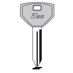 Kaba Ilco Y157-P NP A09 | Vehicle Key Blank, Plastic Head, Brass, Nickel Plated, 9 Price Group, For Chrysler