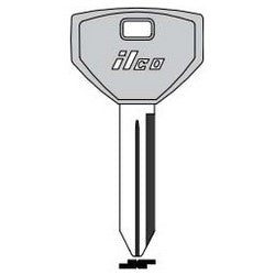Kaba Ilco Y157-PC-BLUE NP A09 | Vehicle Key Blank, Blue Plastic Head, Brass, Nickel Plated, 9 Price Group, For Chrysler