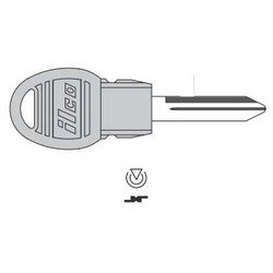 Kaba Ilco Y170-PT NP | Vehicle Key Blank, Transponder Key, Brass, Nickel Plated, For Chrysler