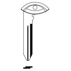 Kaba Ilco Y171-P NP | Emergency Key, Plastic Head, Brass, Nickel Plated, For Chrysler Fobik