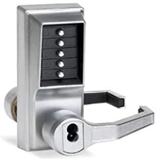 Kaba LR1021R-26D-41 | Mechanical Pushbutton Lock, Grade 1, Storeroom Function, Satin Chrome (US26D)