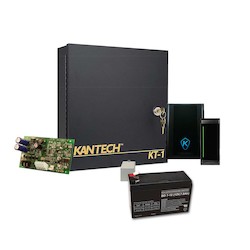Kantech Systems EK-1M-SCM | Expansion kit includes: KT-1-M, KT-MUL-SC reader , Transformer 120V / 16 VAC 40 VA , 12 VDC Power supply and Battery.