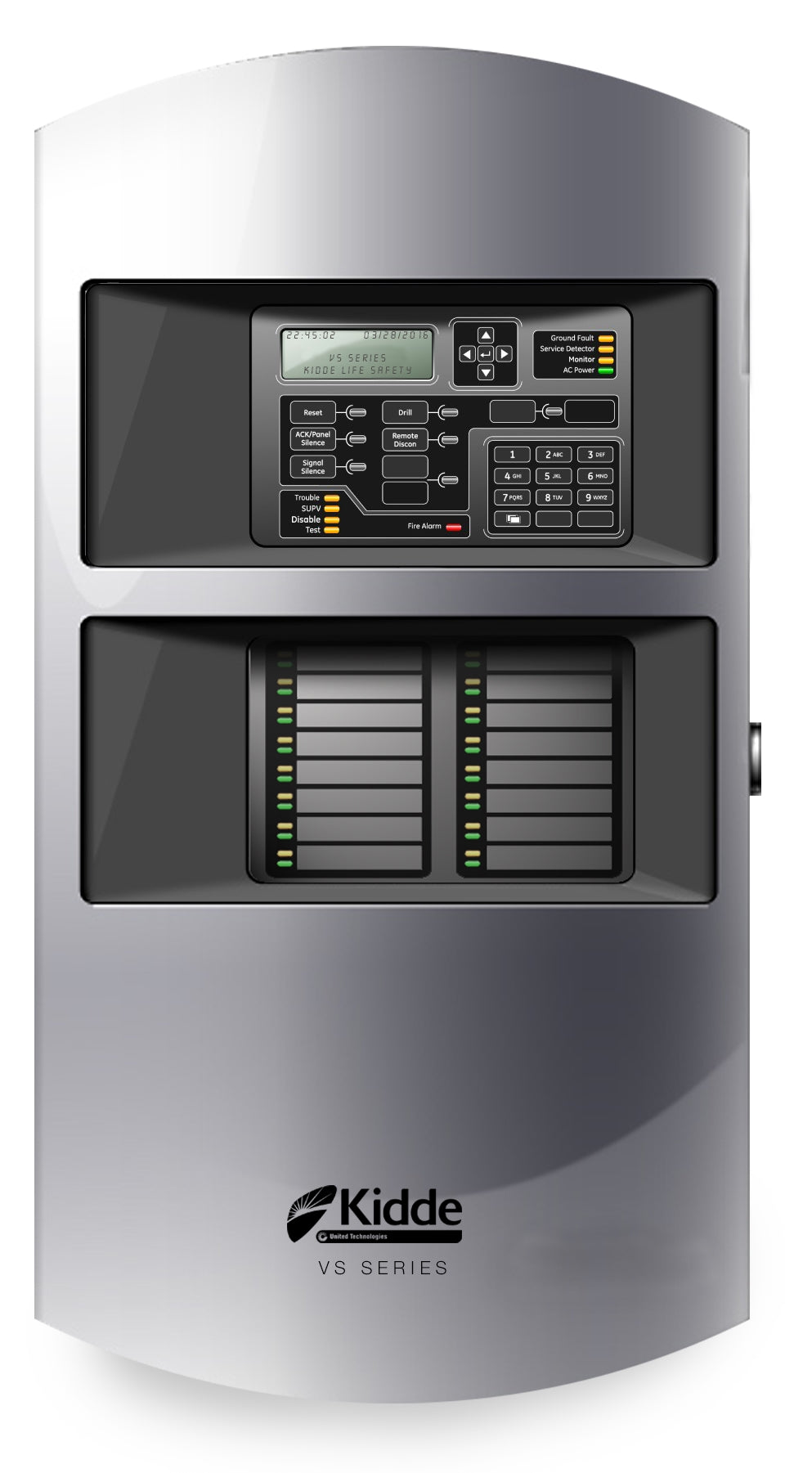 Kidde Commercial VS4-G | Fire Alarm Control Panel, 1 Loop Expansion, 1000 Point, 110V, Gray