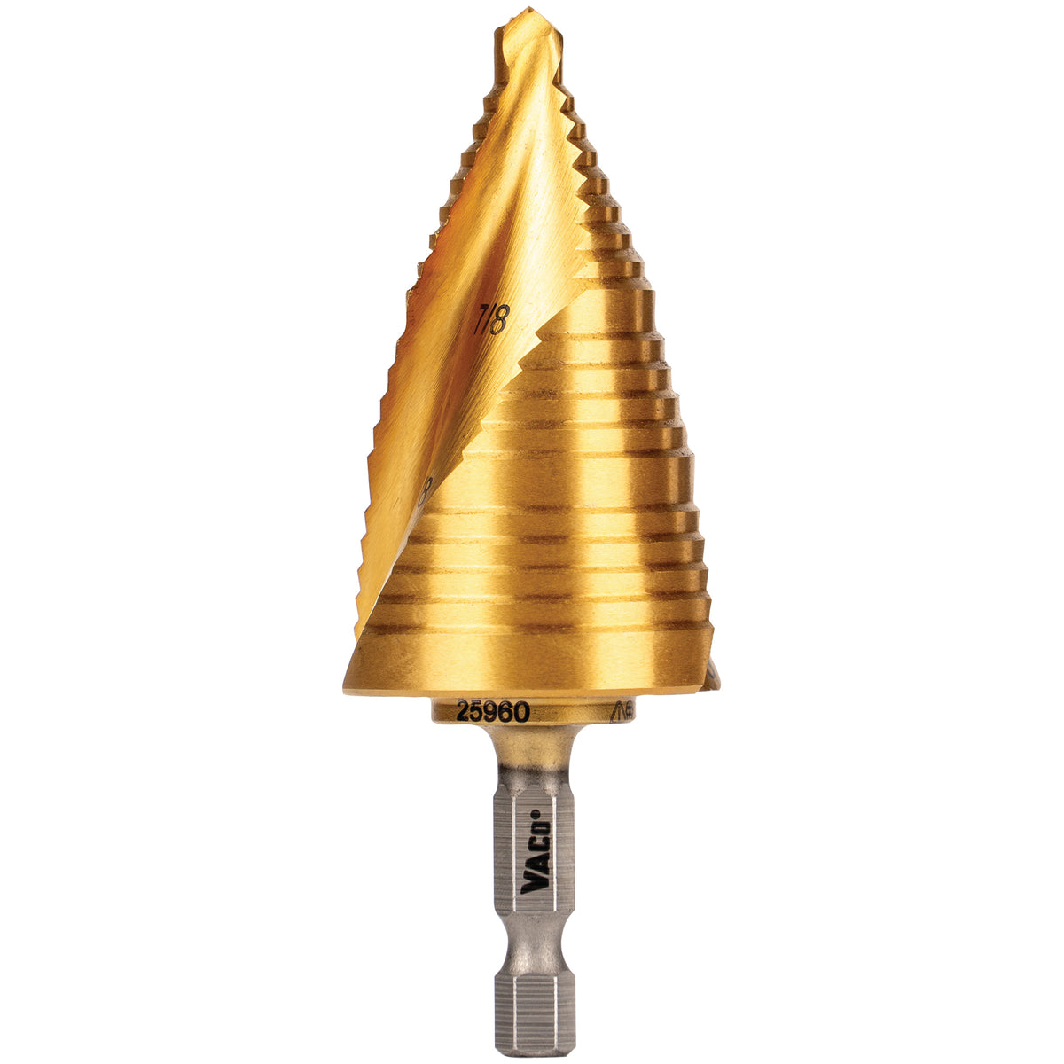 Klein Tools 25960 | 3-Step Drill Bit, Double-Fluted, 7/8-Inch to 1-3/8-Inch