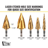 Klein Tools 25961 | 2-Step Drill Bit, Double-Fluted, 7/8-Inch to 1-1/8-Inch