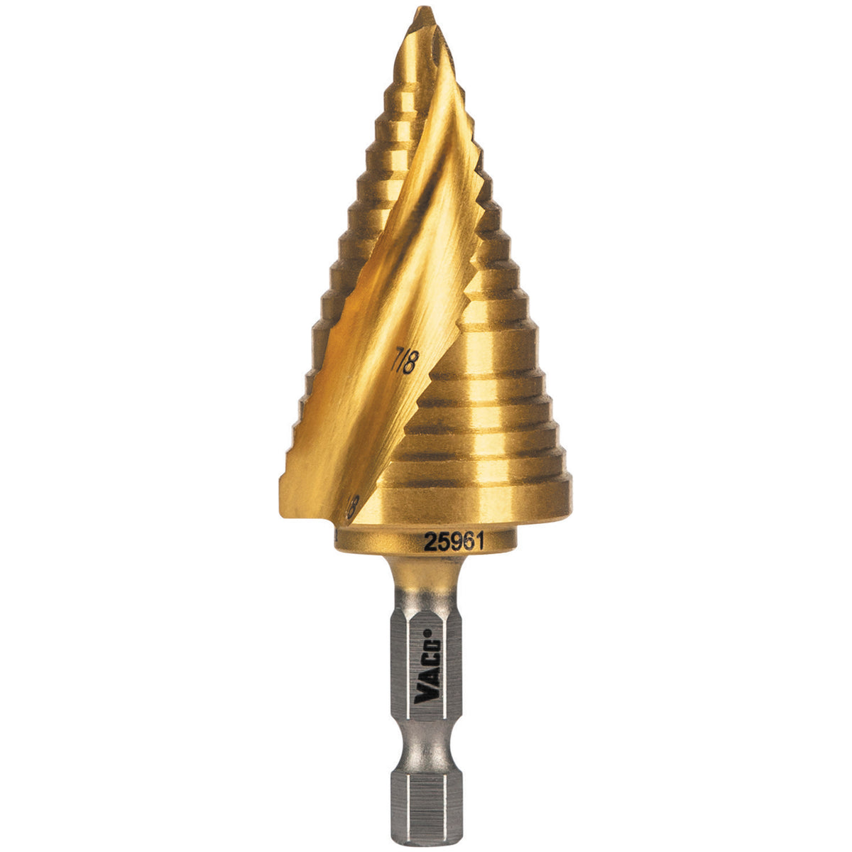 Klein Tools 25961 | 2-Step Drill Bit, Double-Fluted, 7/8-Inch to 1-1/8-Inch