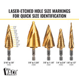 Klein Tools 25962 | 12-Step Drill Bit, Double-Fluted, 3/16-Inch to 7/8-Inch