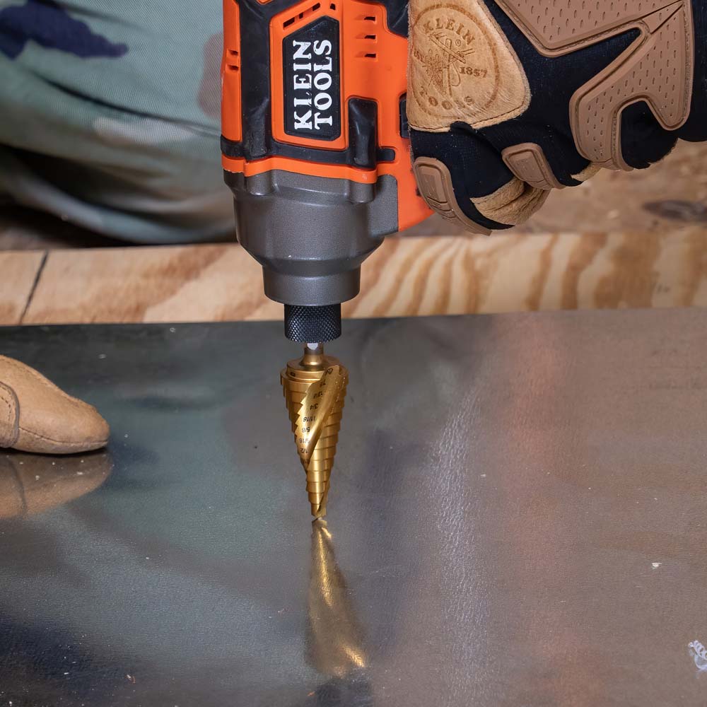 Klein Tools 25964 | 13-Step Drill Bit, Double-Fluted, 1/8-Inch to 1/2-Inch