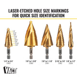 Klein Tools 25963 | 9-Step Drill Bit, Double-Fluted, 1/4-Inch to 3/4-Inch