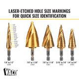Klein Tools 25964 | 13-Step Drill Bit, Double-Fluted, 1/8-Inch to 1/2-Inch