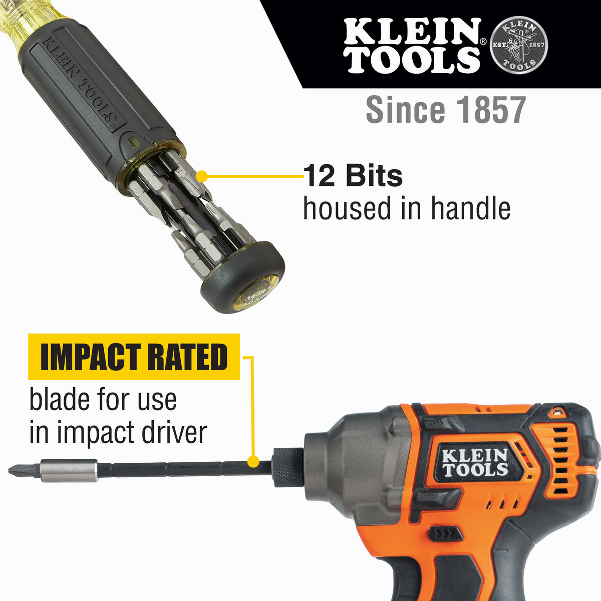 Klein Tools 32303 | 14-in-1 Multi-Bit Adjustable Length Screwdriver
