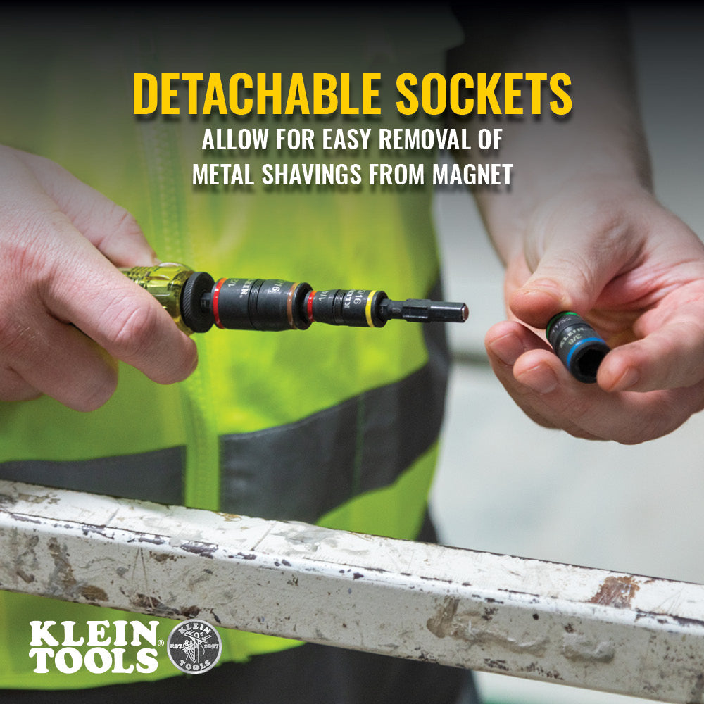 Klein Tools 32907 | 7-in-1 Impact Flip Socket Set, No Handle