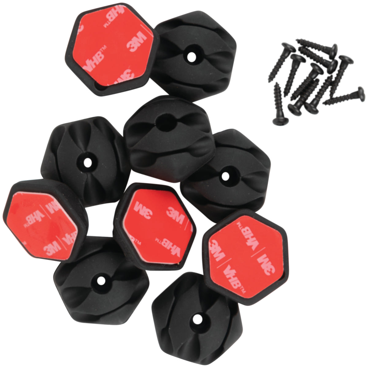 Klein Tools 450-410 | Self-Adhesive Cable Mounting Clips, 3-Slot (10-Pack)