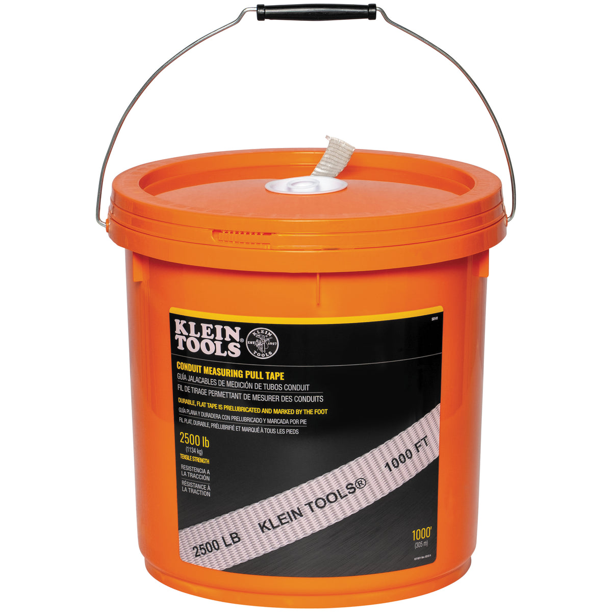 Klein Tools 50141 | Conduit Measuring Pull Tape, 2500-Pound x 1000-Foot