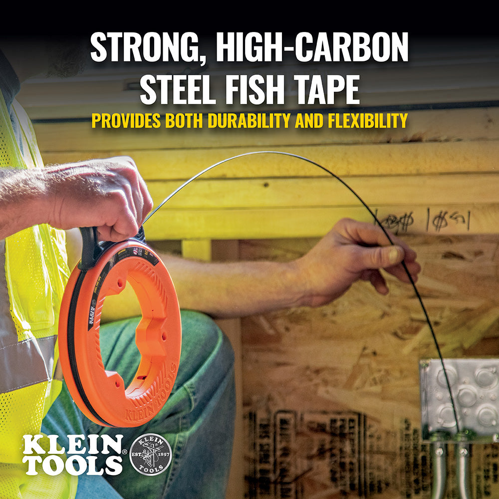 Klein Tools 56331 | Steel Fish Tape, 1/8-Inch x 50-Foot