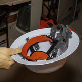 Klein Tools 60406RL | Hard Hat, Non-Vented, Full Brim with Rechargeable Headlamp, White