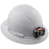 Klein Tools 60406RL | Hard Hat, Non-Vented, Full Brim with Rechargeable Headlamp, White