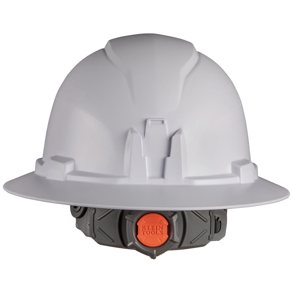 Klein Tools 60406RL | Hard Hat, Non-Vented, Full Brim with Rechargeable Headlamp, White