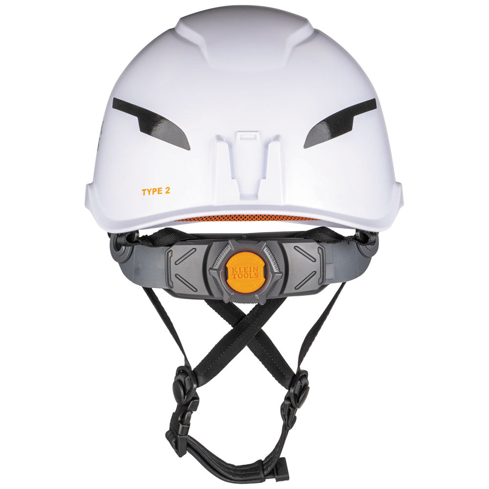 Klein Tools 60525 | Safety Helmet, Type-2, Non-Vented Class E, with Rechargeable Headlamp