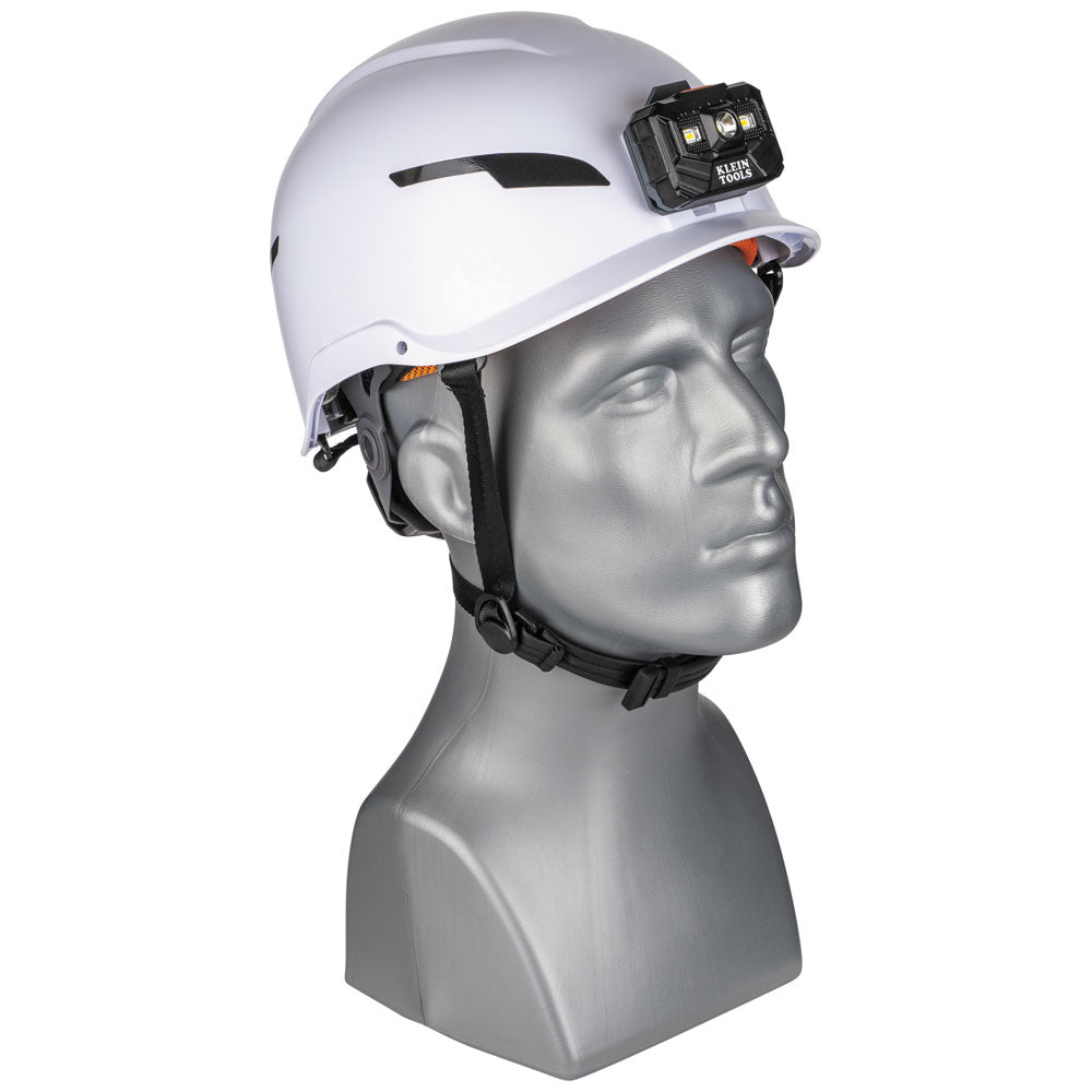 Klein Tools 60525 | Safety Helmet, Type-2, Non-Vented Class E, with Rechargeable Headlamp
